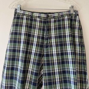 Lands end tartan plaid navy green kids size 20 pants weird girl‎ aesthetic